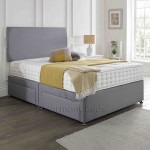 Classic divan bed frame with mattress and one storage drawer