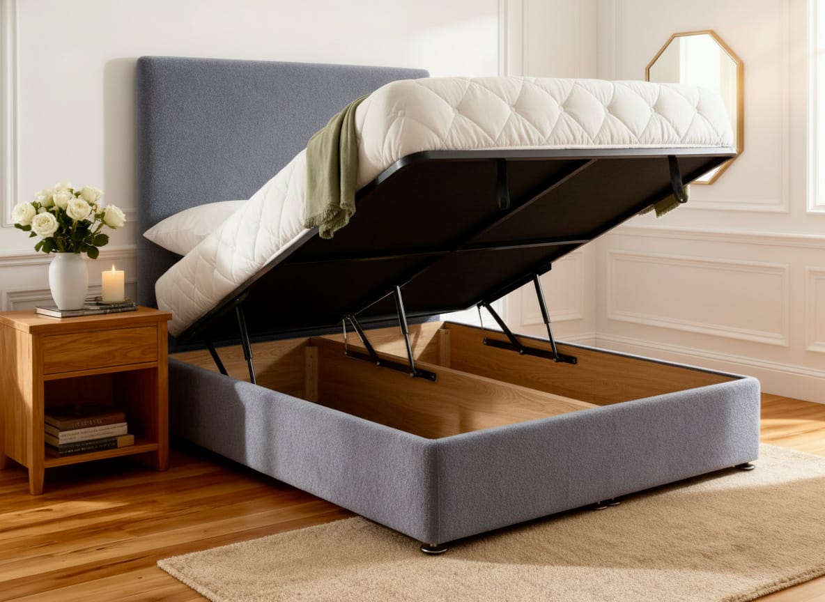 classic-fabric-ottoman-bed-open