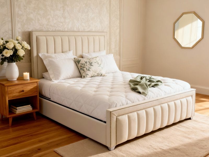Fluted Luxe Bed Frame with Optional Ottoman Storage