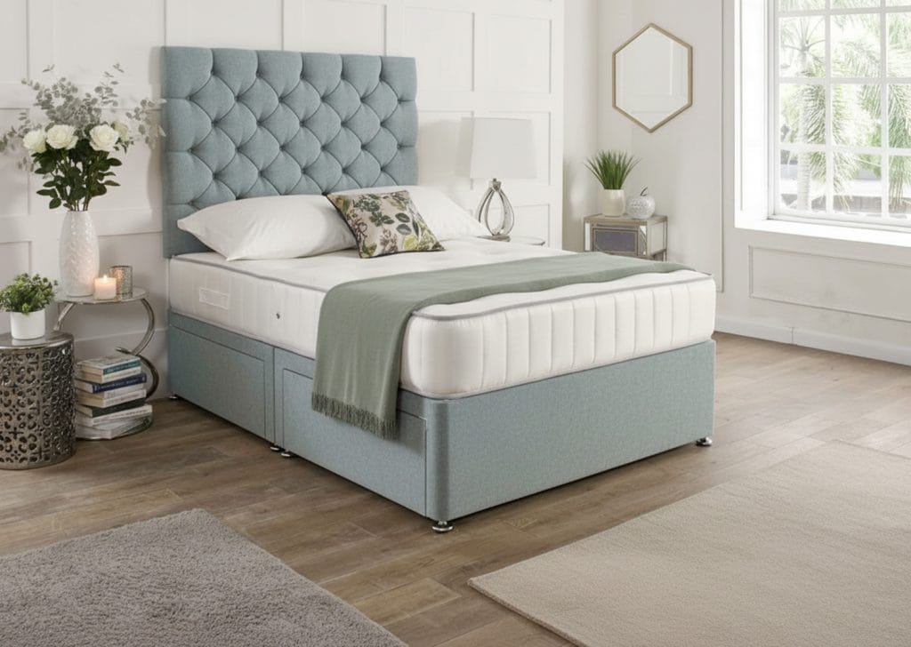 foxhills divan bed and mattress set acqua