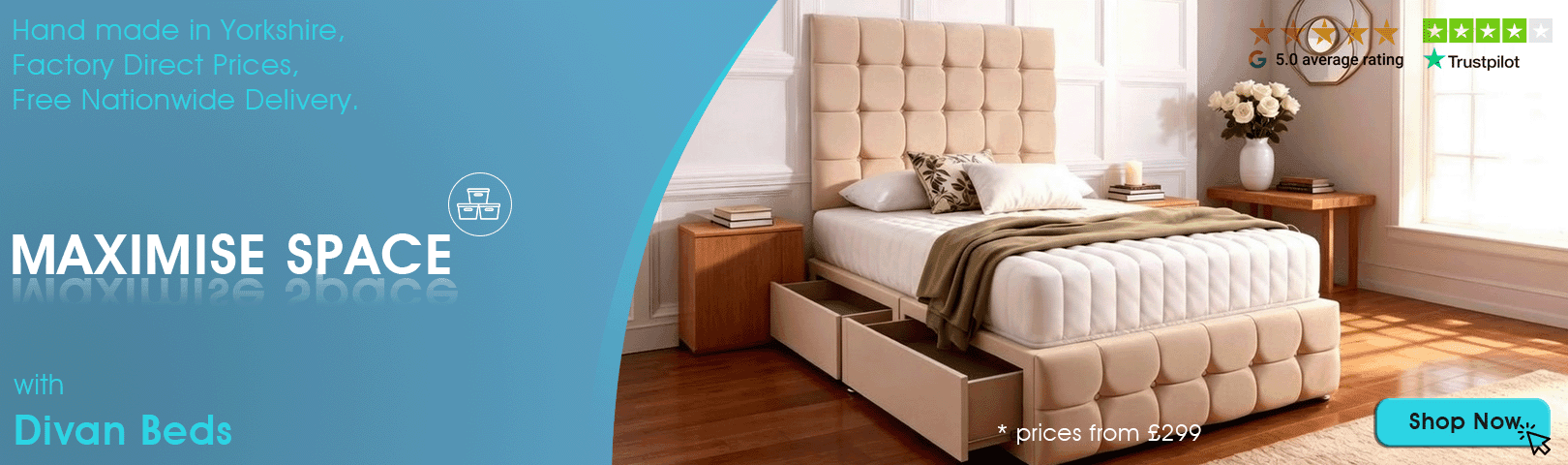 Storage Divan Beds on Sale