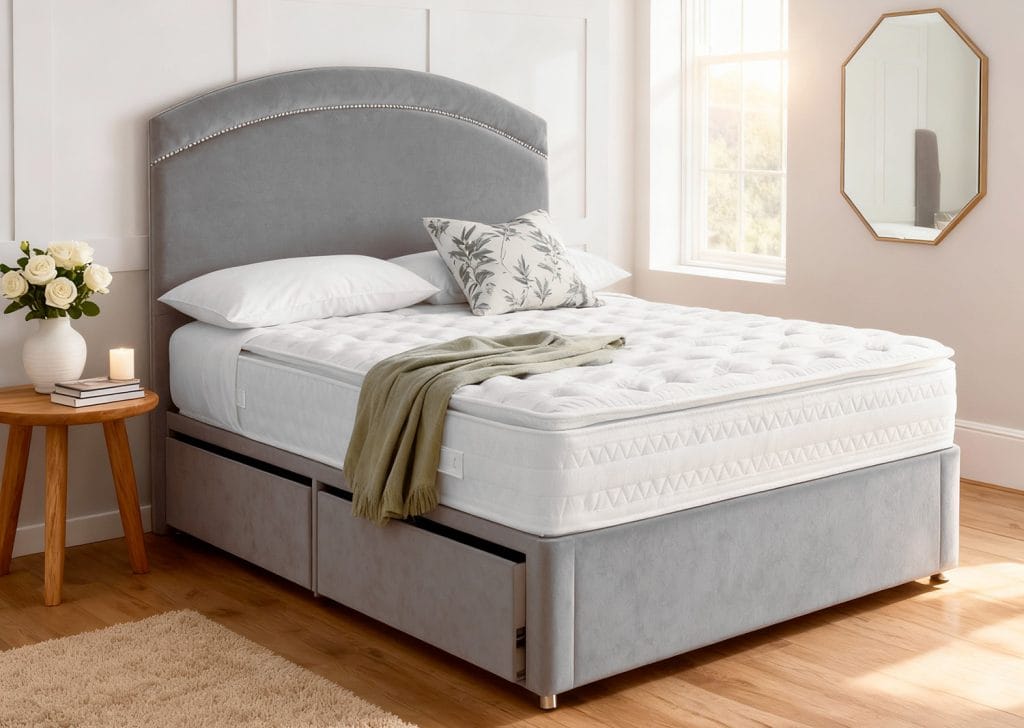 iconic divan bed set grey