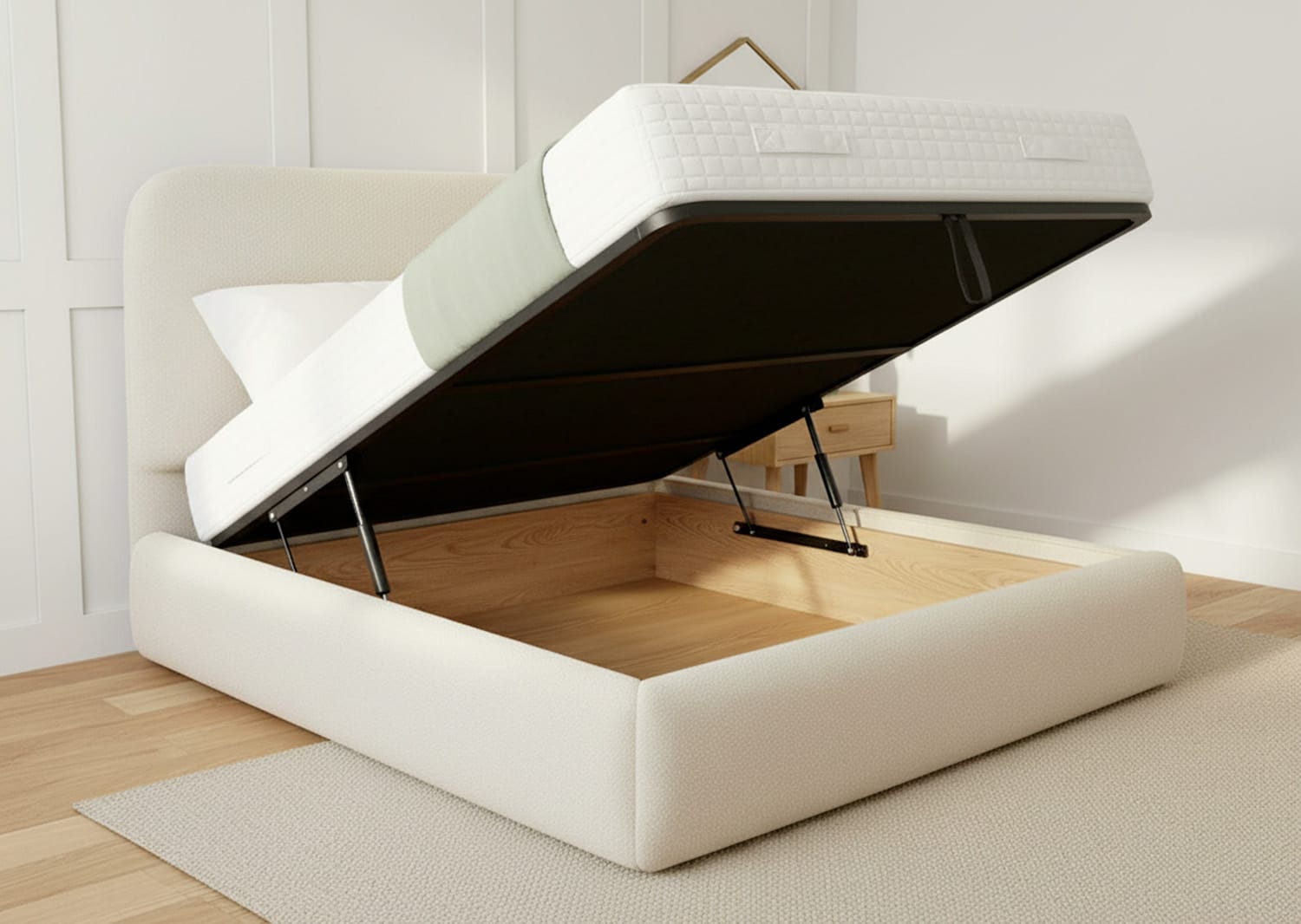 luna ottoman storage open