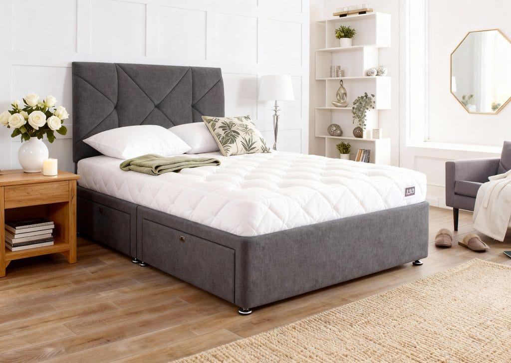 luxor divan bed charcoal