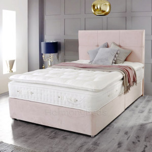 DIvan Bed Set with mattreess and Headboard in Pink Colour